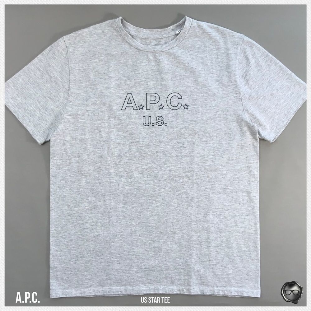 A.P.C. U.S. STAR LOGO TEE IN GREY MELANGE 2017 U.S. CAPSULE COLLECTION - Picture 15 of 15